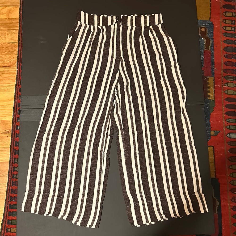 H&M Brown/White Striped Pants